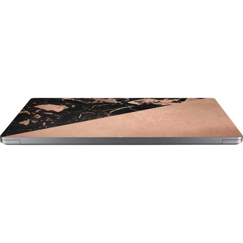 Black and Rose Gold Marble Split Universal Laptop 11in (8.8 x 6.2in) Skin